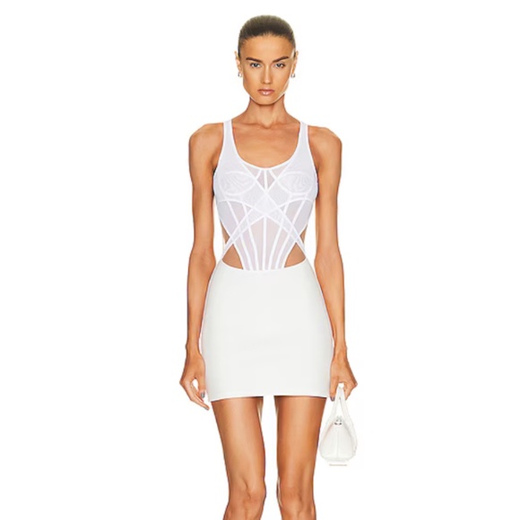 David Koma Net Boning Over Layer Mini Dress - Size 10 - Picture 1 of 12